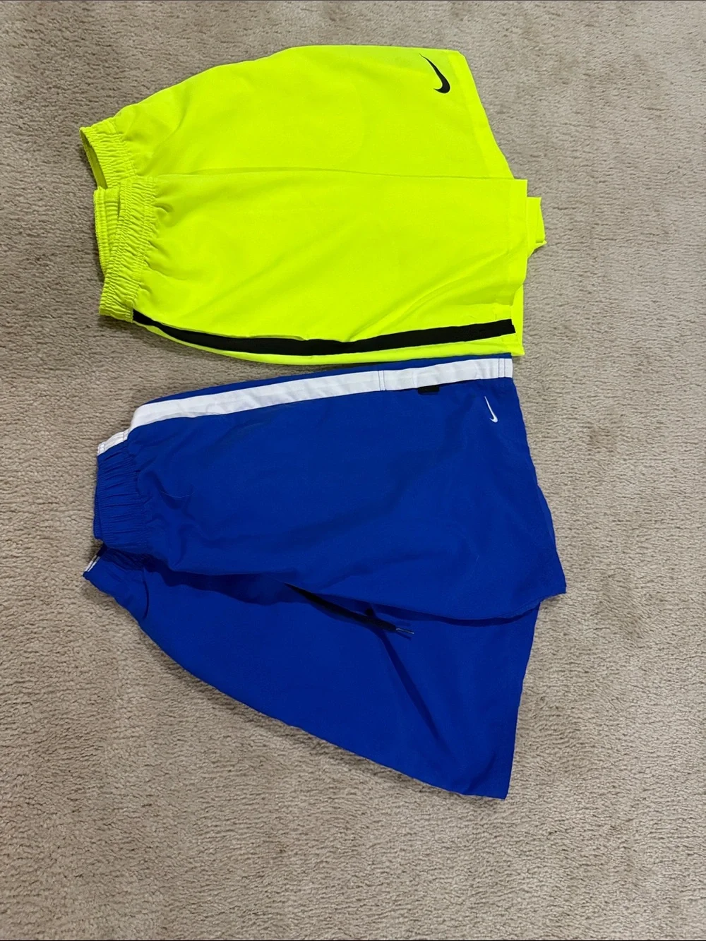 Nike mens  Athletic Shorts - Neon Yellow & Royal Blue
